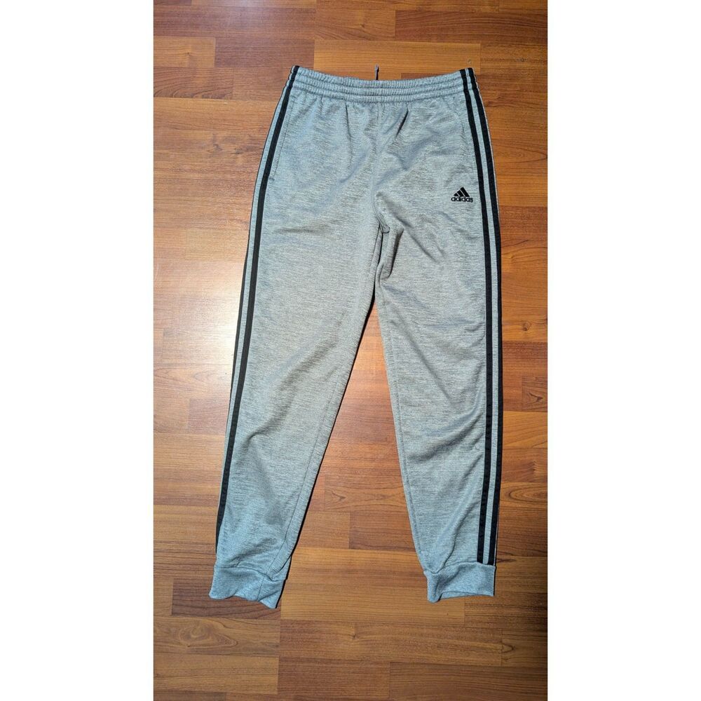 Adidas Gray 3 Stripe Jogger Sweatpants Youth XL 18/20